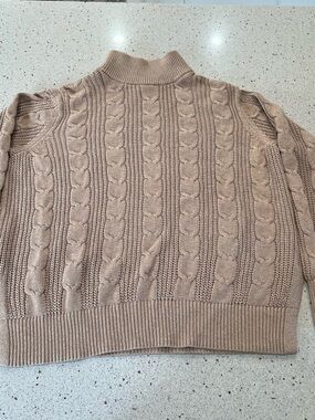 Banana Republic Women's Cable Knit Crewneck Sweater - Taupe